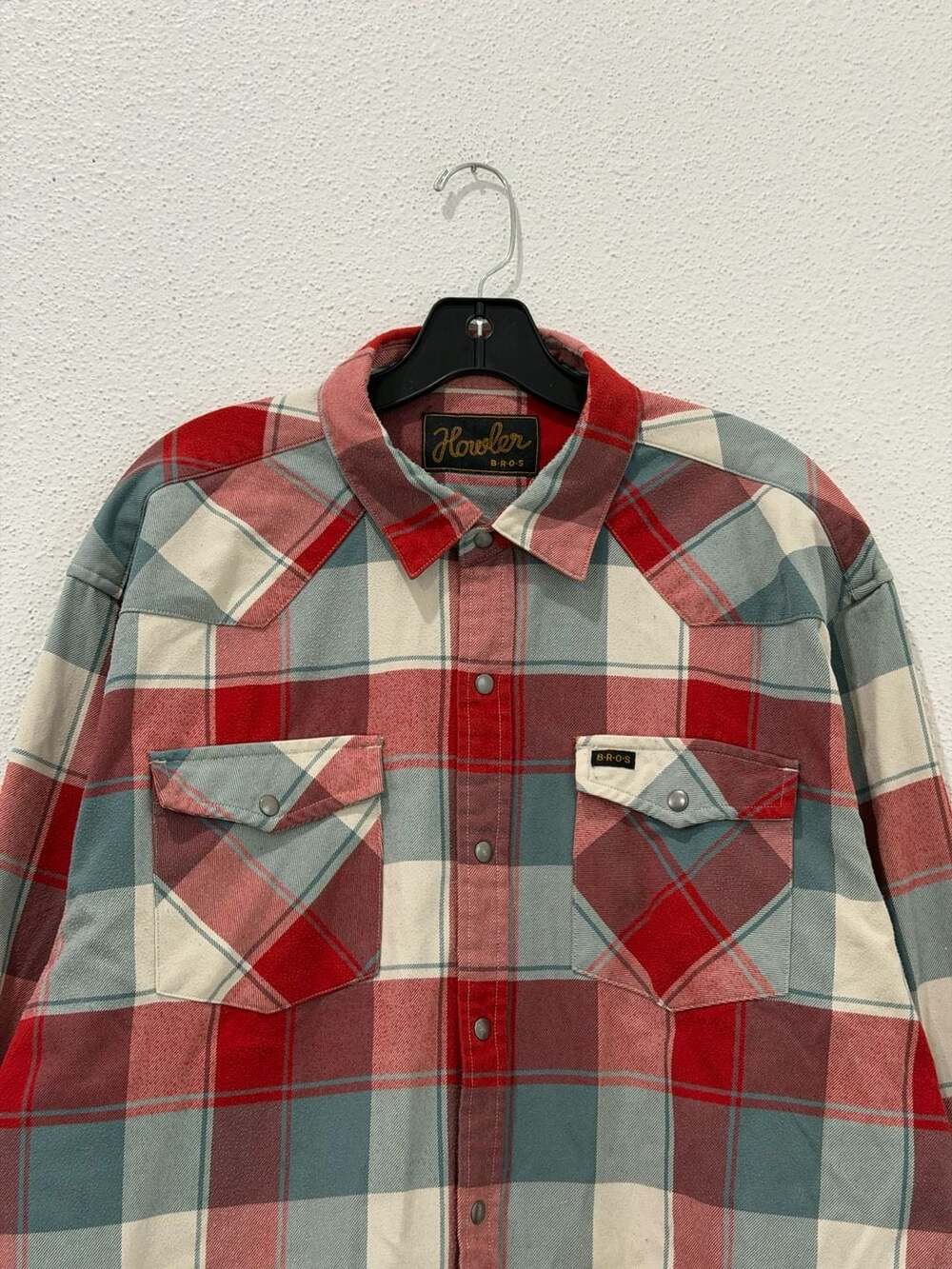 Howler Brothers Plaid Western Metal Snap Long Sleeve Flannel Shirt Large - Picture 2 of 6